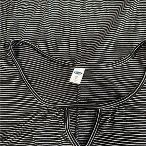 Old Navy Luxe Striped Black and White Top XL